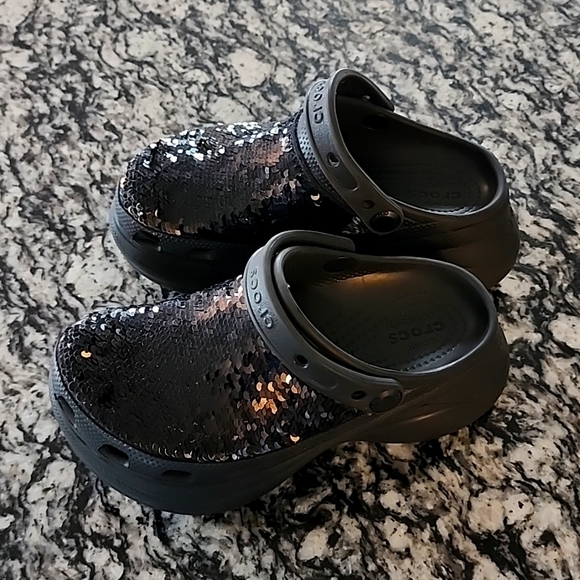 RARE!! Crocs Sequin Bae Clog platform - Picture 2 of 7
